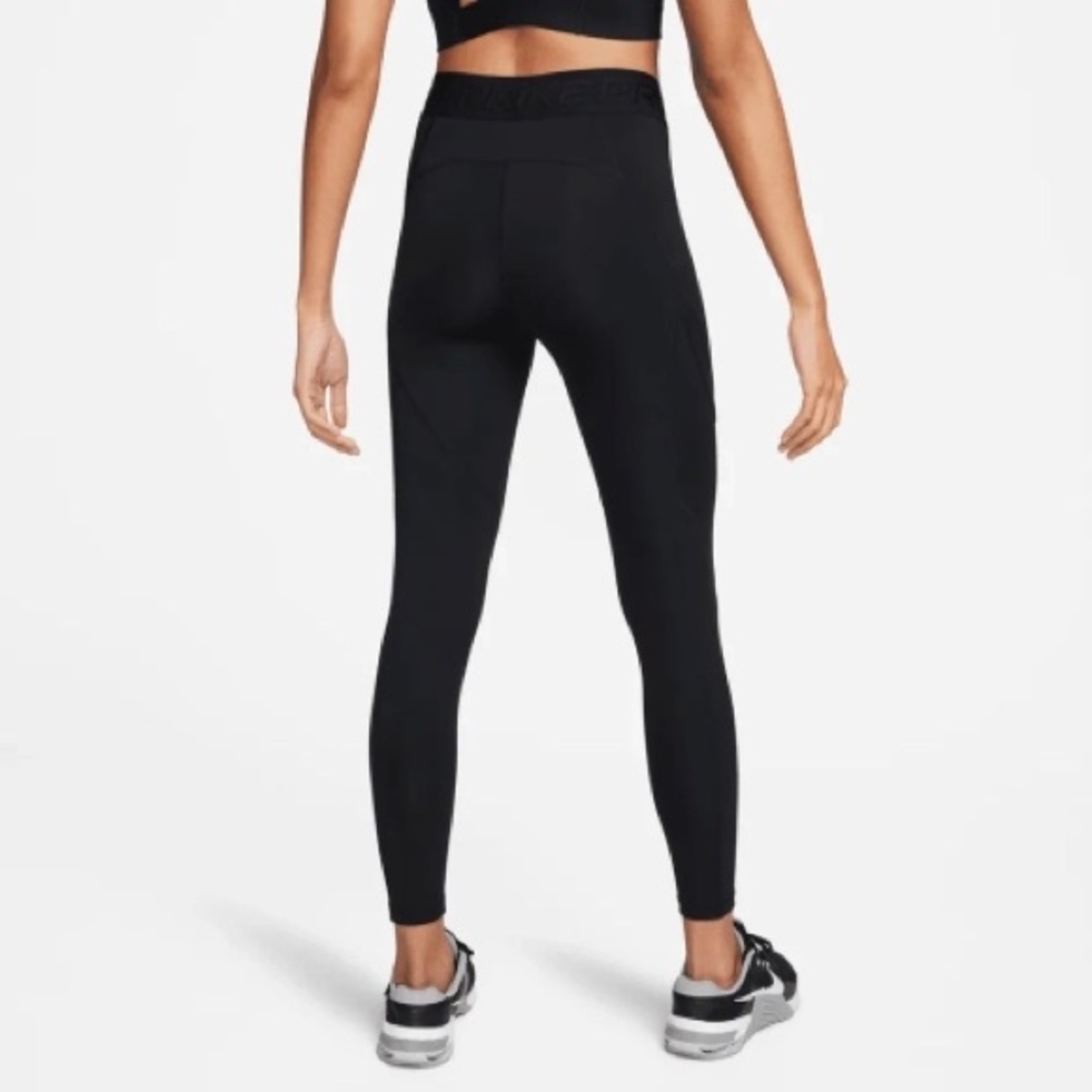 Nike Dri Fit Performance Leggings Black Mid Rise Size Small - Picture 2 of 7